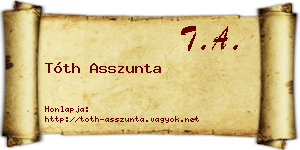 Tóth Asszunta névjegykártya